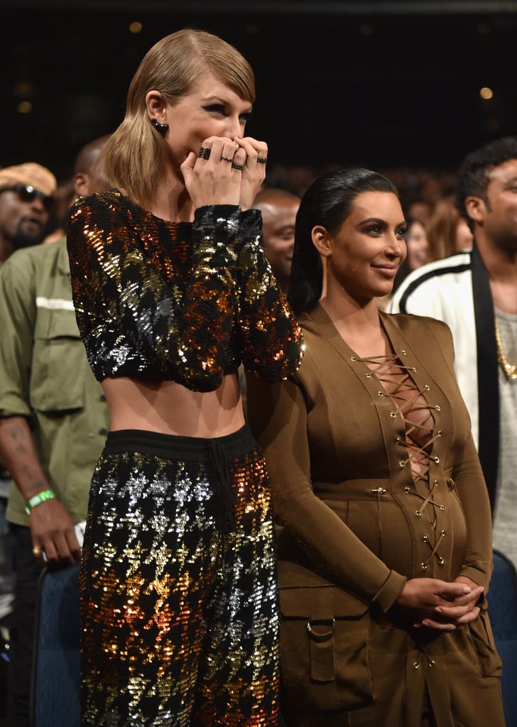 Taylor Swift and Kim Kardashian React to Kanye at VMAs 2015