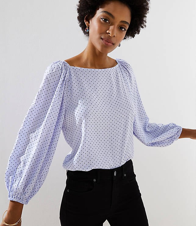 Loft Dot Stripe Draped Sleeve Top | Best Work Clothes For Women ...