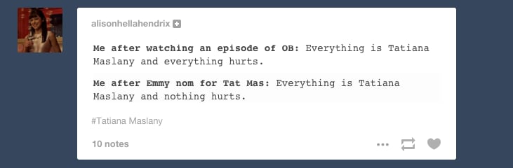 Internet Reactions to Tatiana Maslany's Emmy Nomination