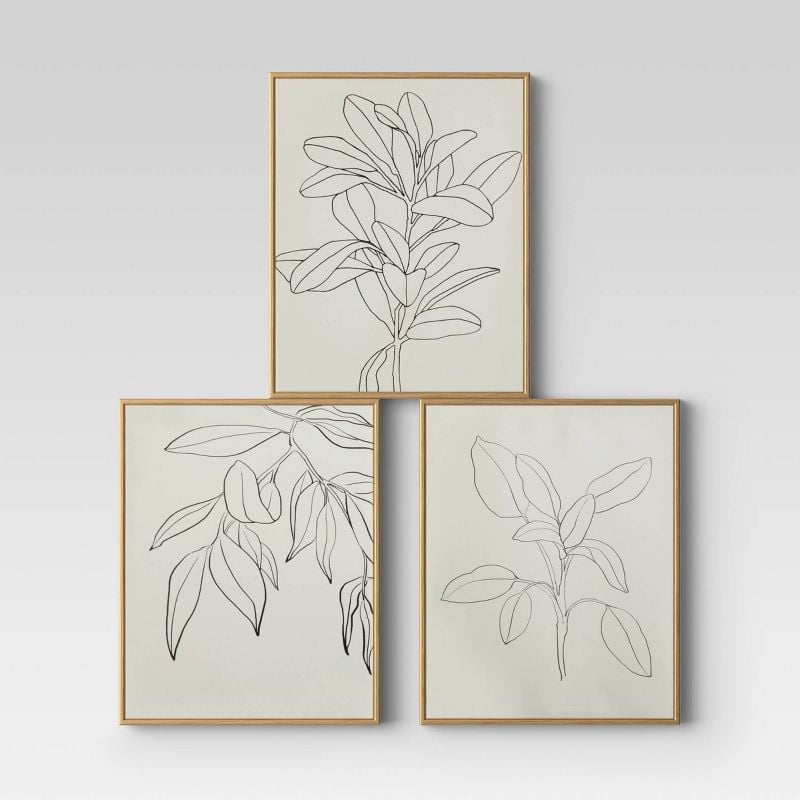 Opalhouse Leaf Illustrations Framed Wall Canvas