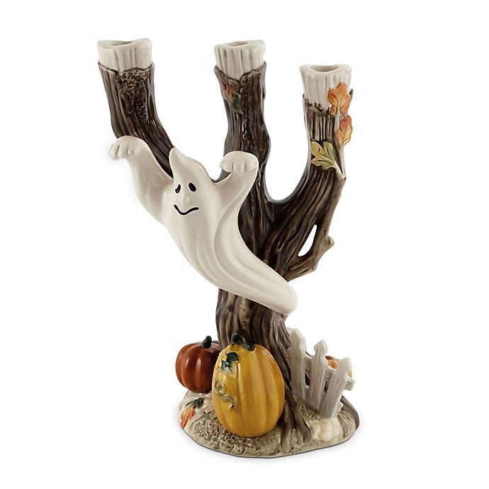 Fitz and Floyd Halloween Harvest Ghost Candelabra