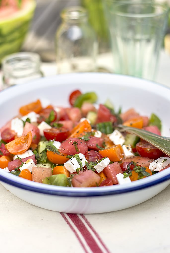 Summer Watermelon Salad With Tomatoes, Feta, and Mint
