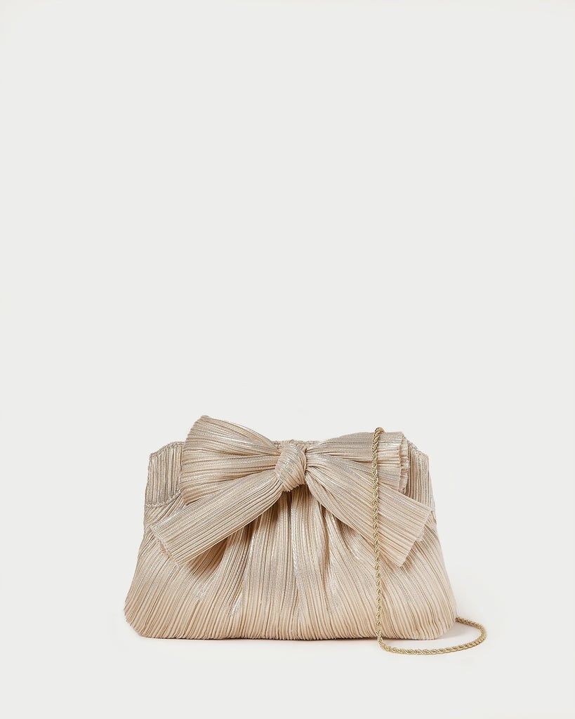 Loeffler Randall Rayne Platinum Bow Clutch