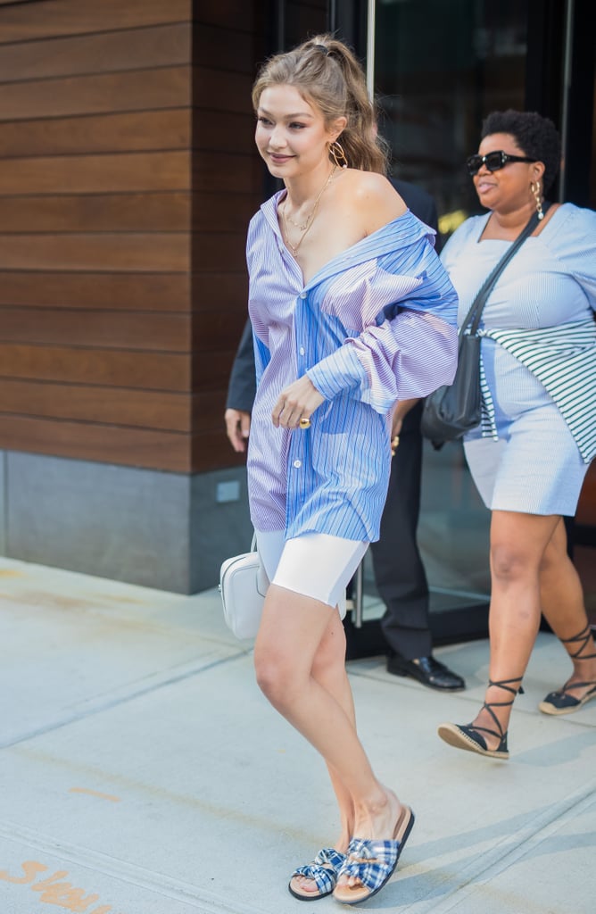 Gigi and Bella Hadid at US Open in Button-Downs 2018