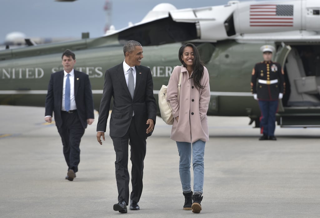 Malia Obama's Pink Coat April 2016