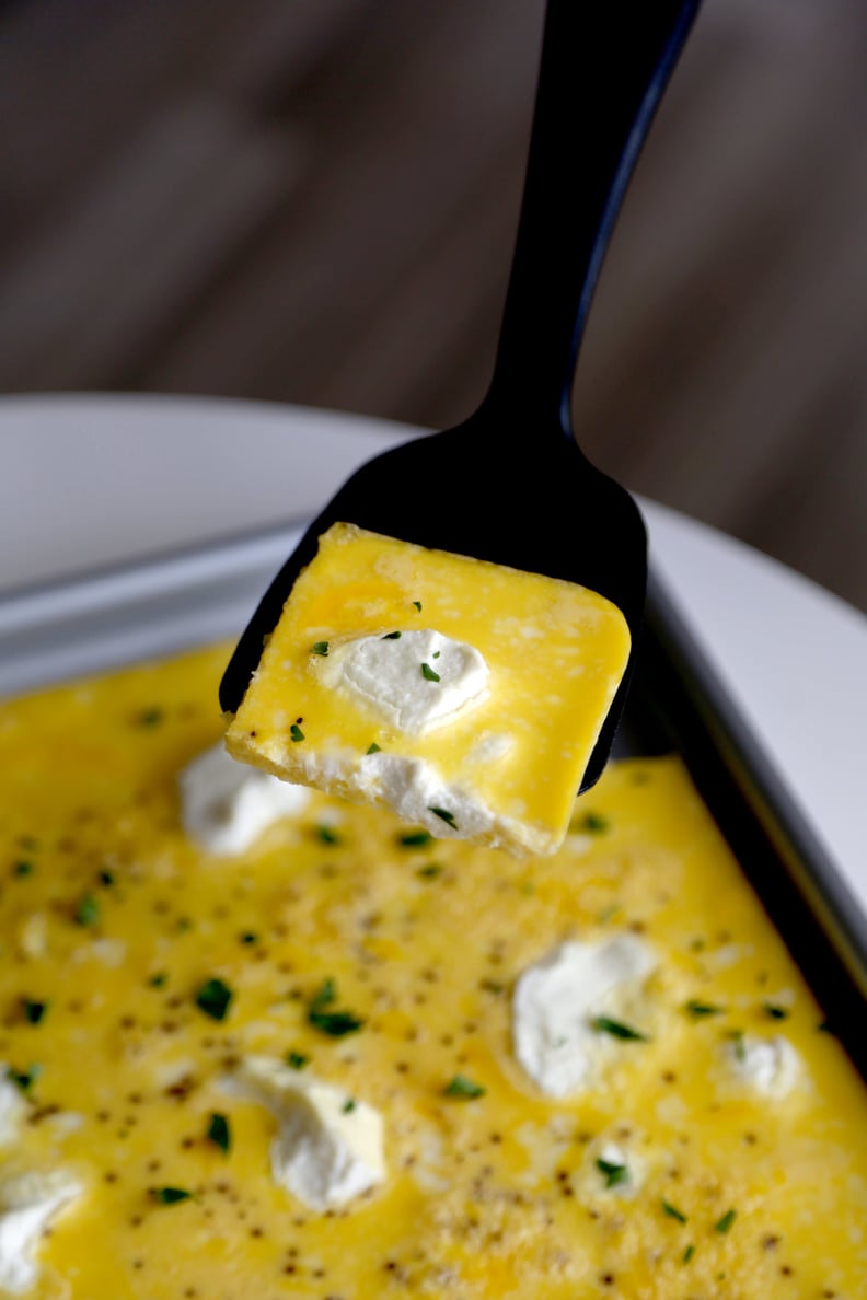 Sheet-Pan Eggs With Goat Cheese and Fresh Parsley