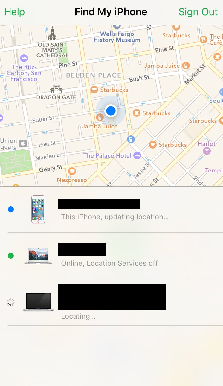 Use the Find My iPhone app.