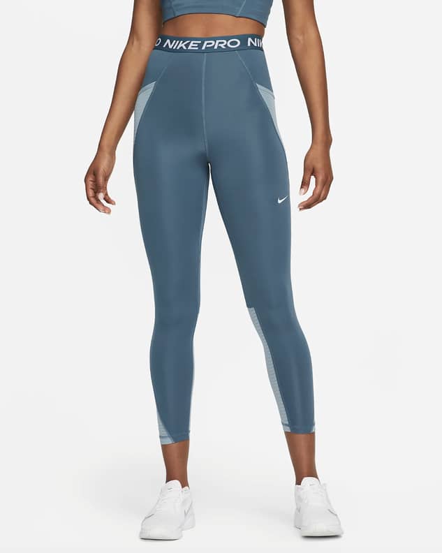 Nike Pro Bash Capris Pedal Pushers Women XS Running Tights Blue