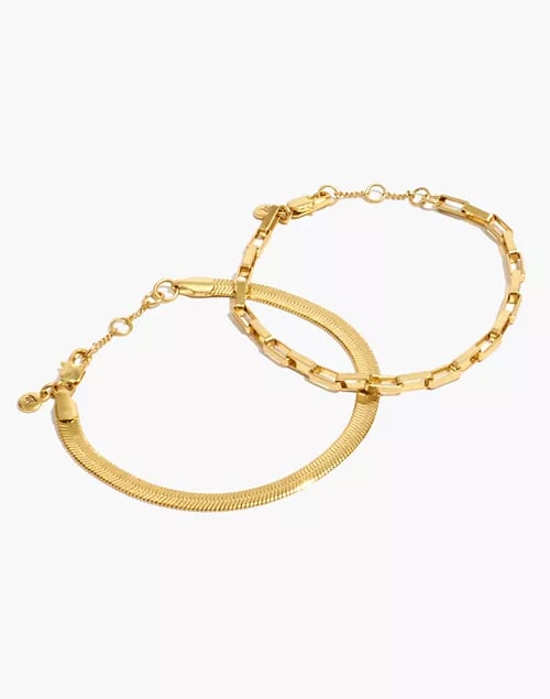 Elegant Arm Candy: Two-Pack Chain Bracelet Set