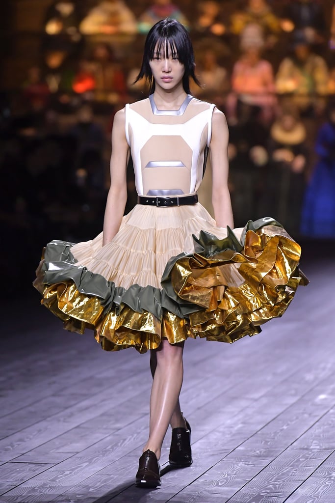 A Ruffled Dress From The Louis Vuitton Fall 2020 Runway At Paris 