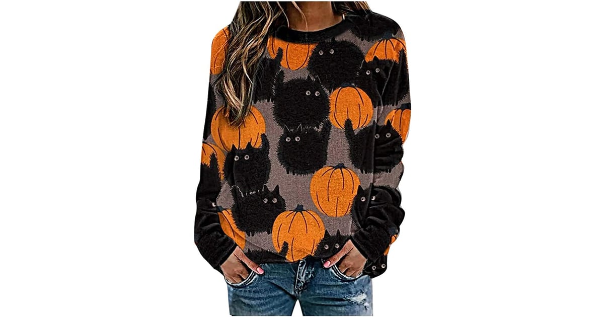 Pumpkin Cat Sweatshirt Best Ugly Halloween Sweaters 2020 POPSUGAR Smart Living Photo 34