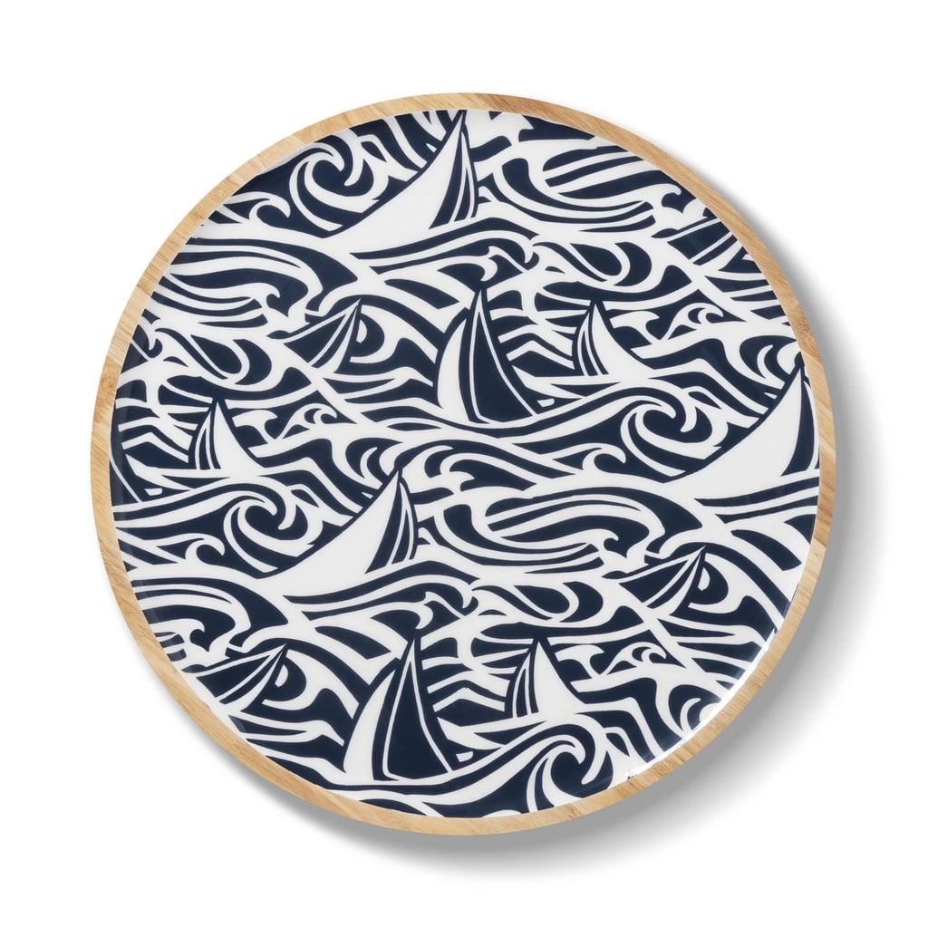 Rough Seas Wooden Enamel Round Serving Tray Vineyard Vines For Target
