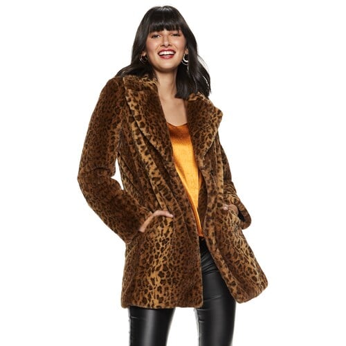 Nine West Faux-Fur Long Coat