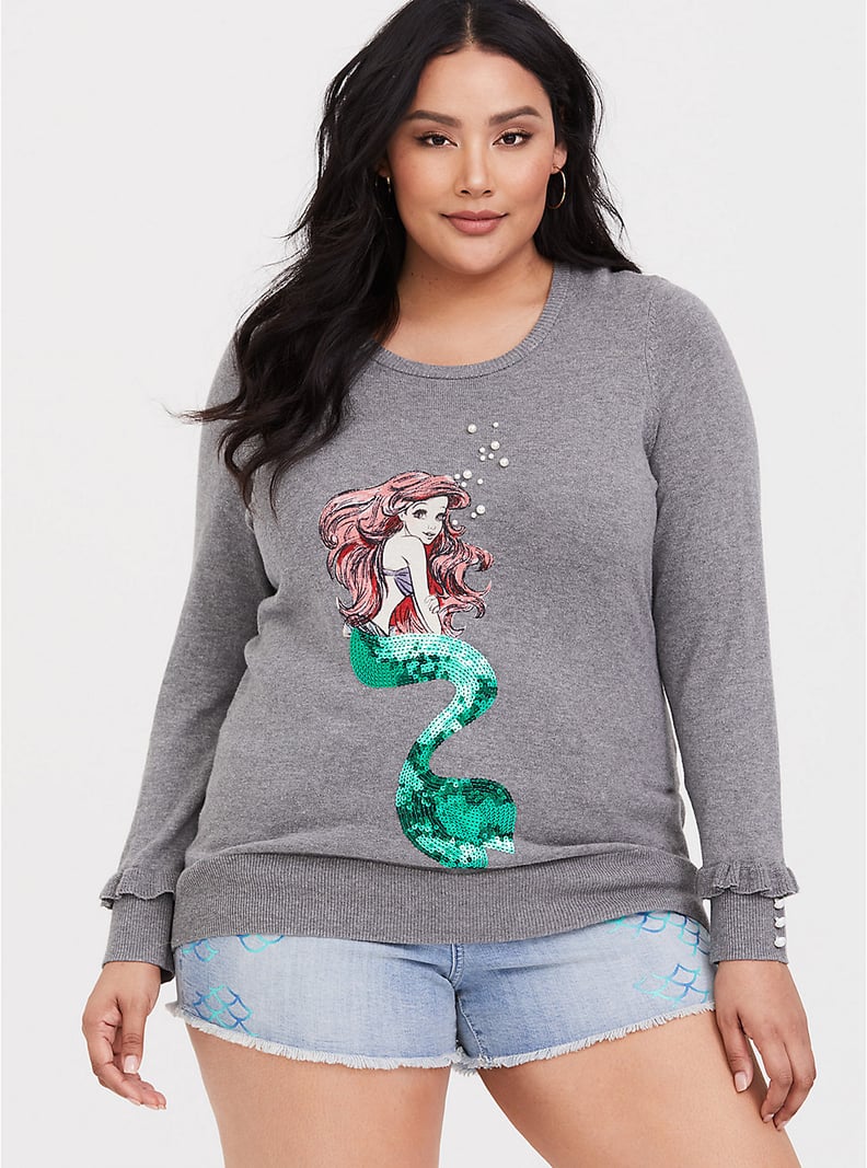 Torrid x The Little Mermaid Ariel Sequin Pearl Sweater