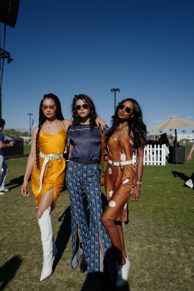 Shanina Shaik, Georgia Fowler, and Jasmine Tookes at Coachella 2019