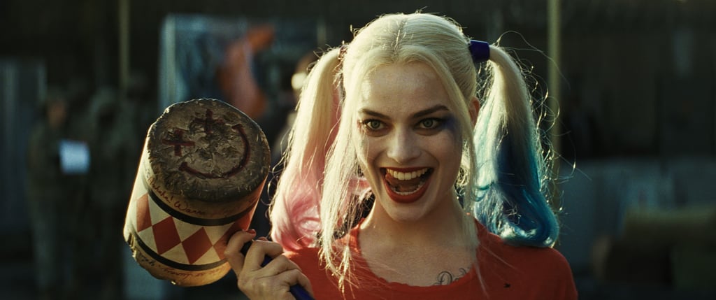 Harley Quinn has that whole "I'm batsh*t insane" facial expression down pat.