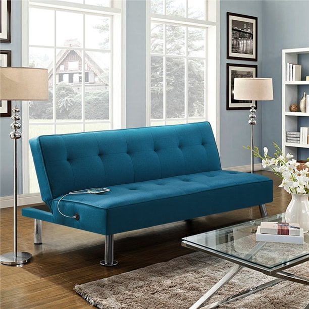 A Futon: Alden Design Modern Fabric Convertible Futon