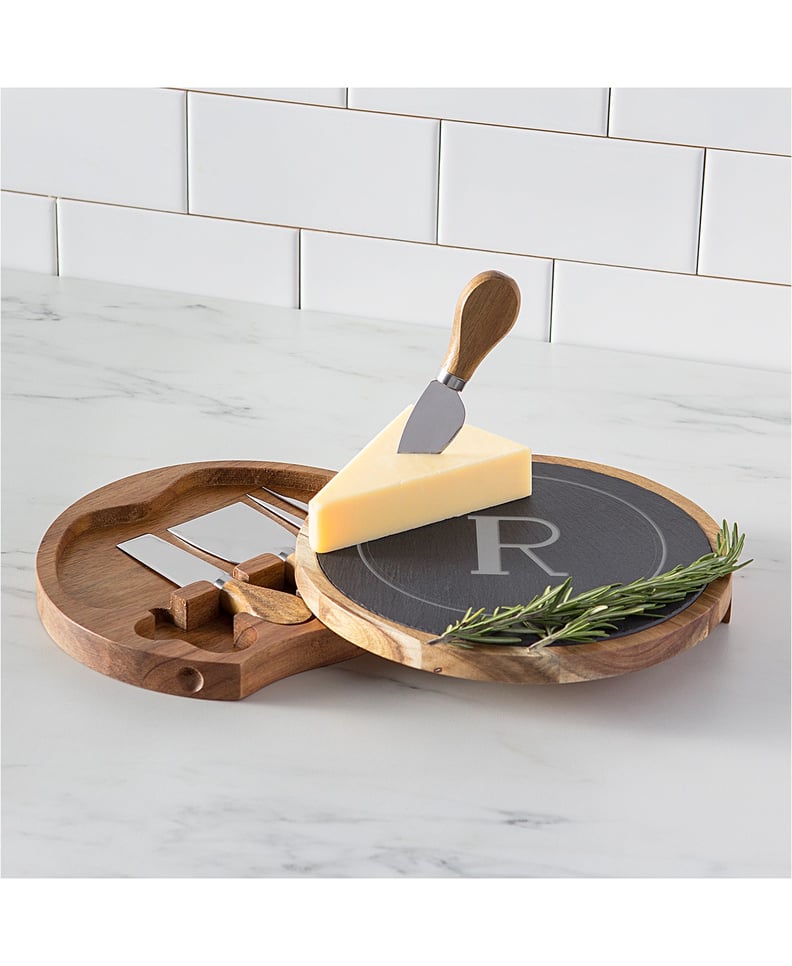 Cathy's Concepts Personalized Slate and Acacia Wood Cheese Board Set