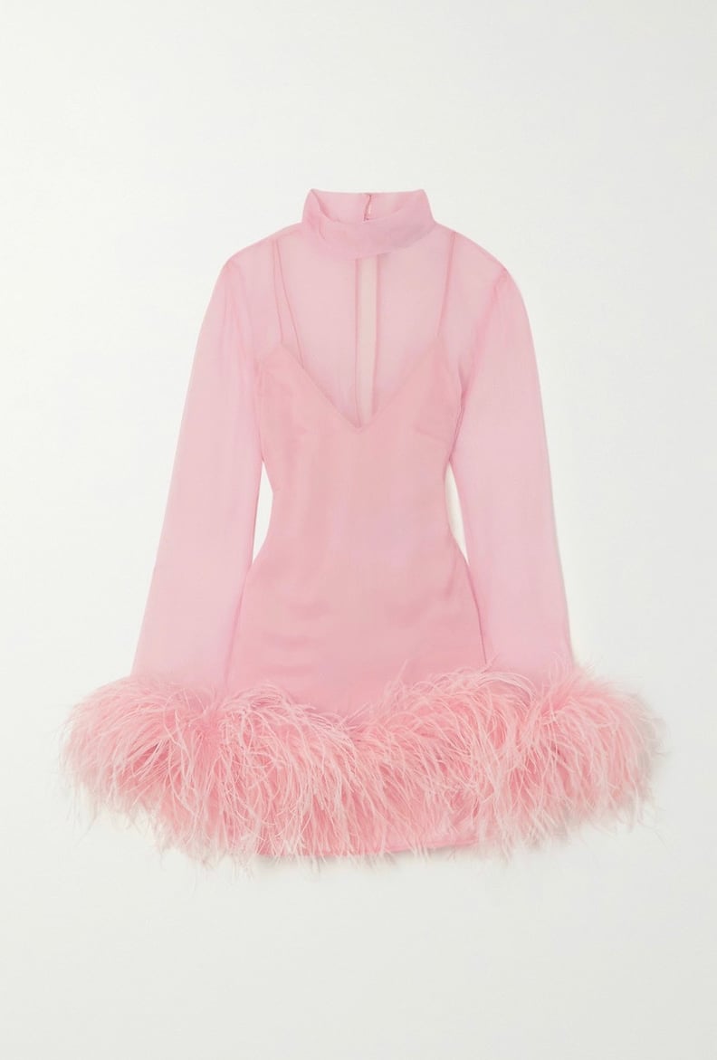 Best Winter Wedding-Guest Dresses: Taller Marmo Gina Spirito Feather-Trimmed Mini Dress