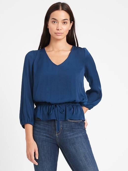 Banana Republic Satin Peplum Top