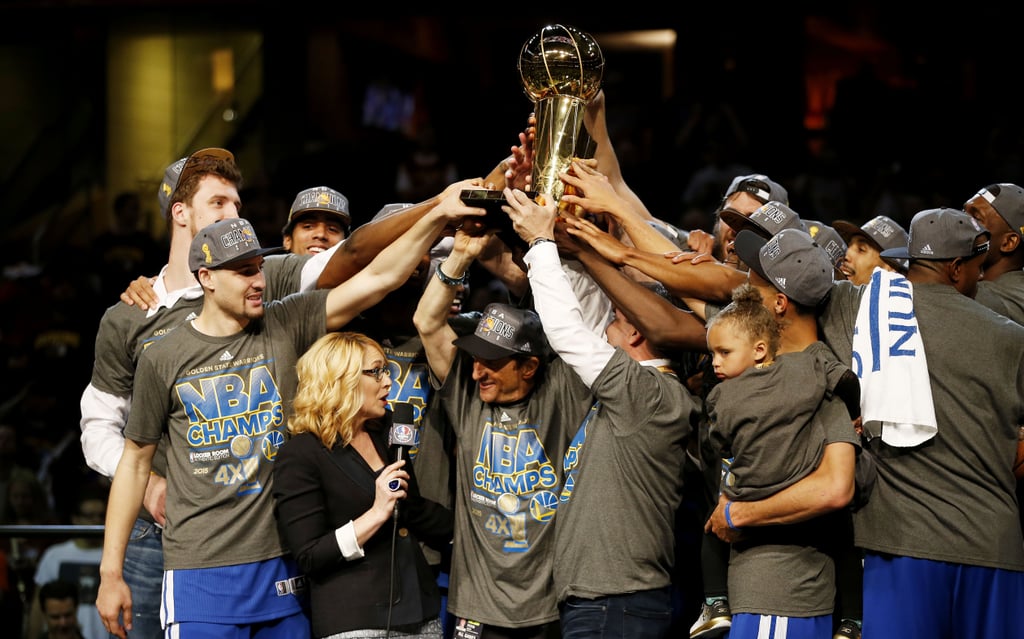 Stephen Curry With His Wife, Daughter After NBA Finals Win
