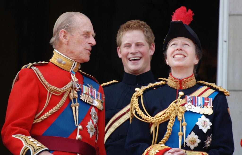 We'd love to know what Prince Philip was saying to make Harry laugh like this at Trooping The Colour in 2006.