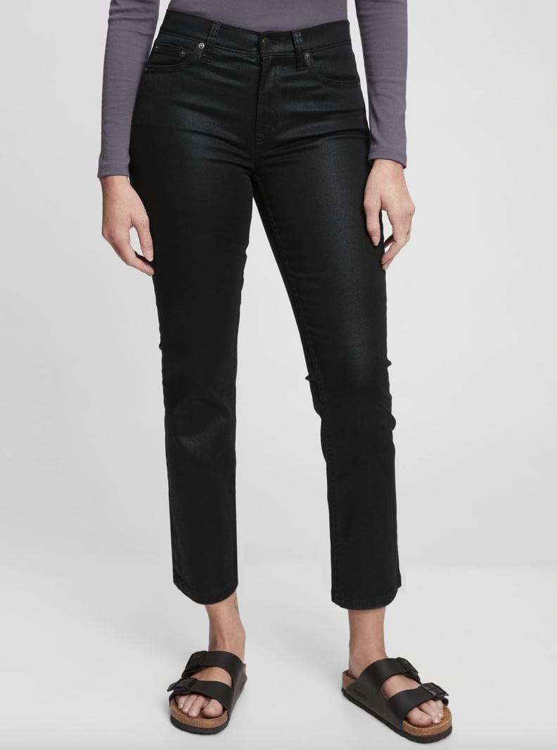 River Island Tall high rise skinny coated jean in black