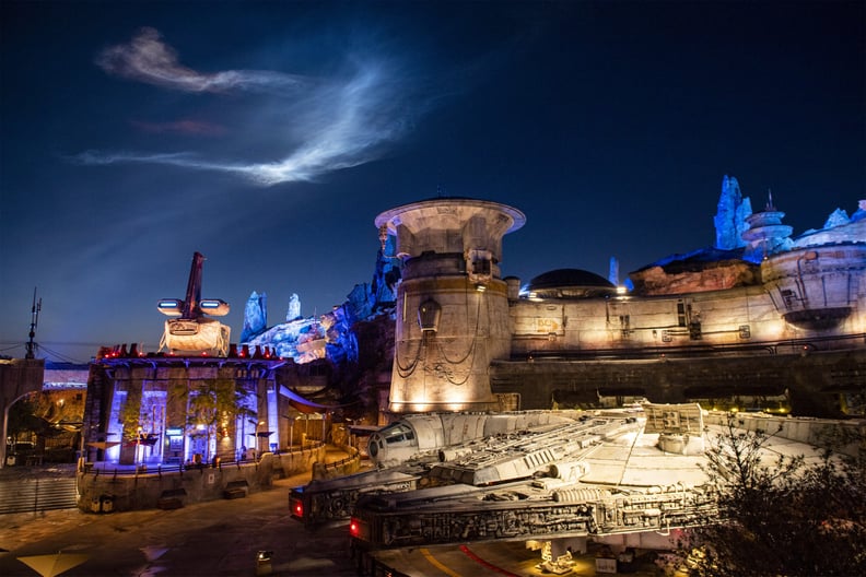 SpaceX Falcon 9 Rocket's Vapor Trail Above Star Wars: Galaxy’s Edge in Disney's Hollywood Studios