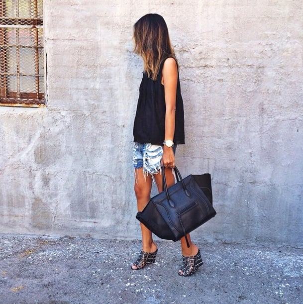 Of course, you could always just swing your leather in the form of an eye-catching shopper tote.
Source: Instagram user sincerelyjules