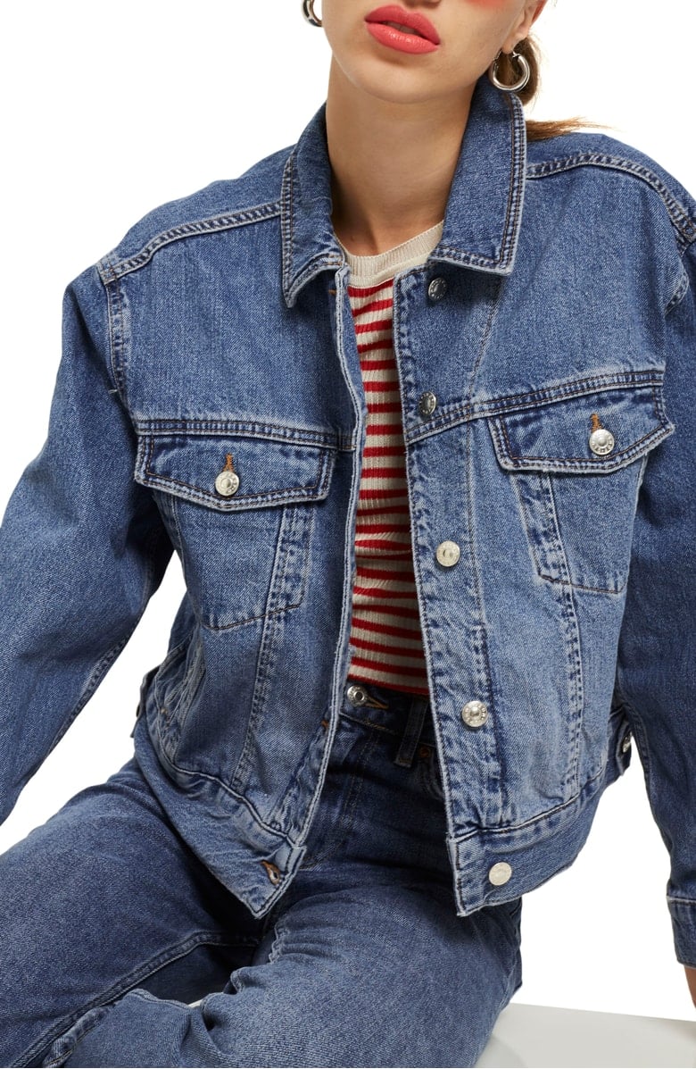 Topshop Boxy Crop Denim Jacket