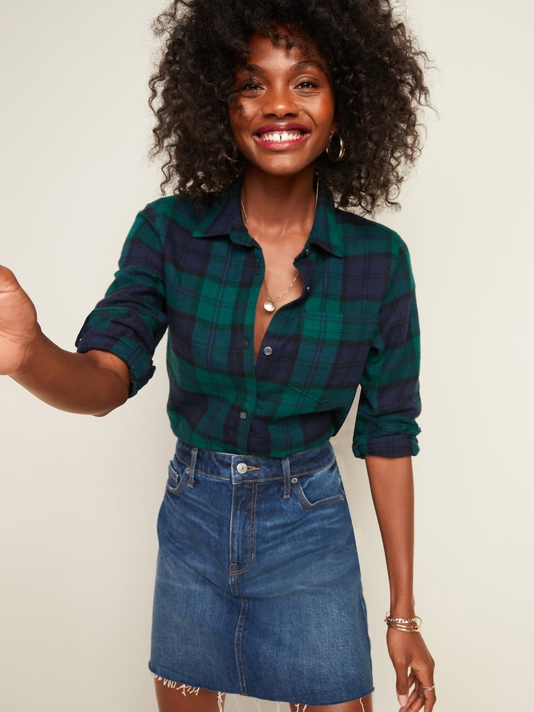 Classic Plaid Flannel Shirt For Women