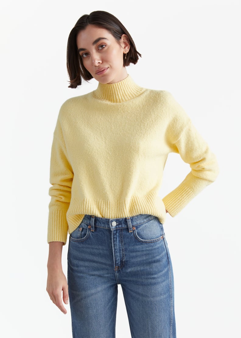 Cropped Mock Neck Sweater