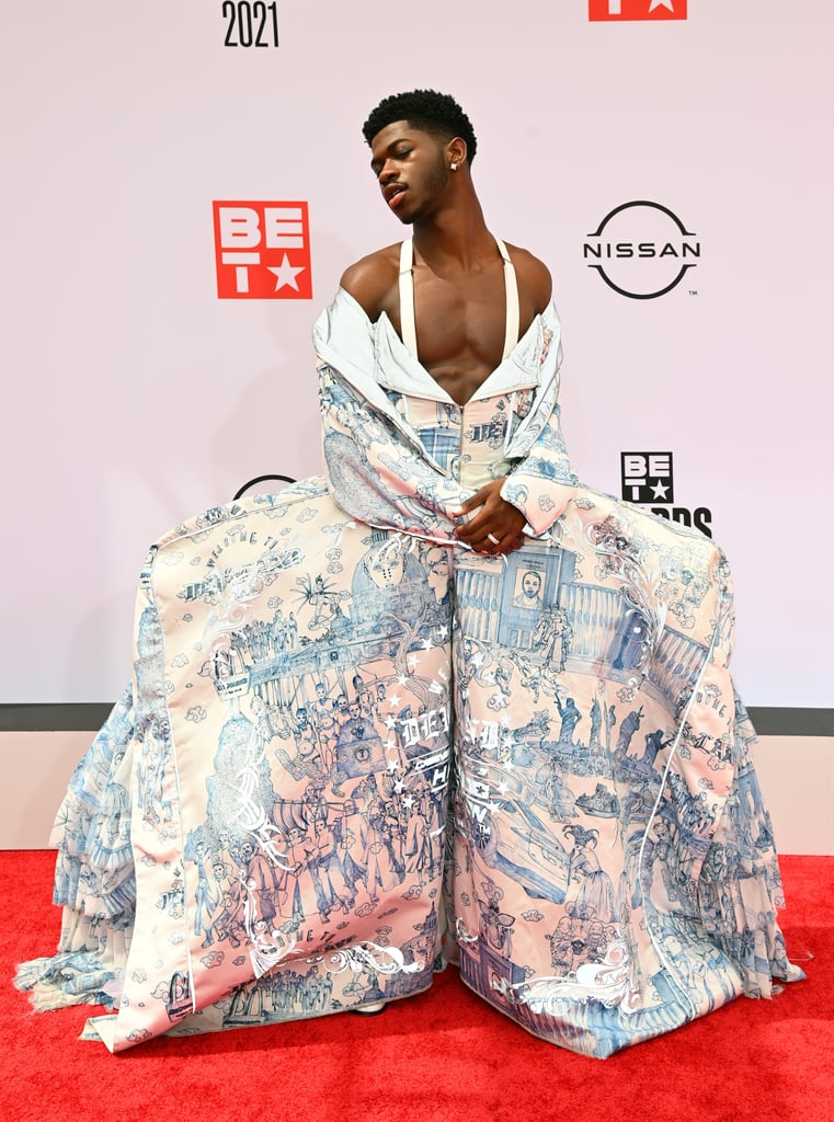 Lil Nas X Changes From a Dress to Pantsuit at the BET Awards