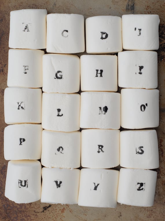 Alphabet-Stamped Marshmallows