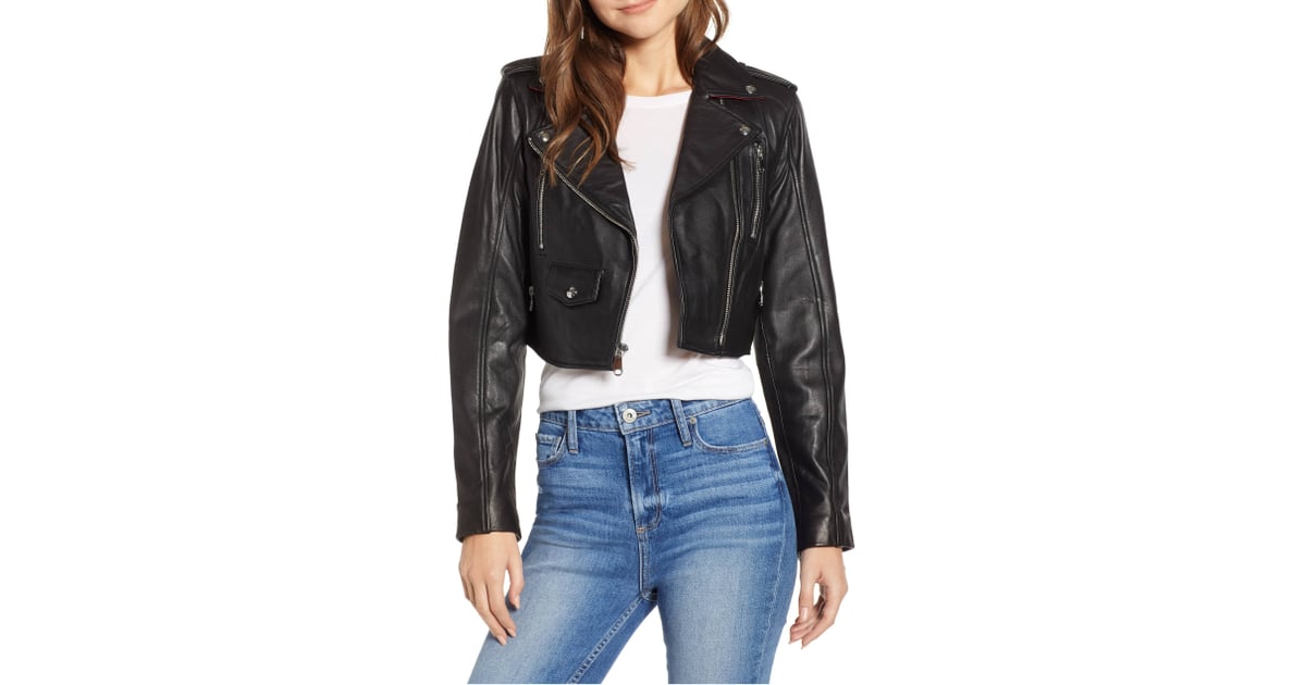 Sam edelman cropped sale leather jacket