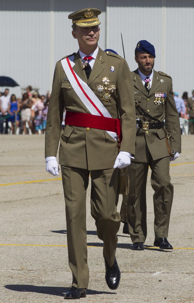 King Felipe VI at an army event in Colmenar Viejo, Spain.