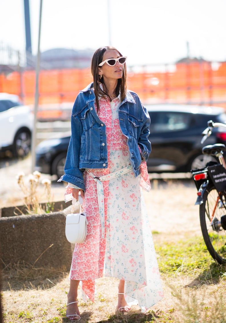 Give a Pretty Dress Edge With a Denim Jacket