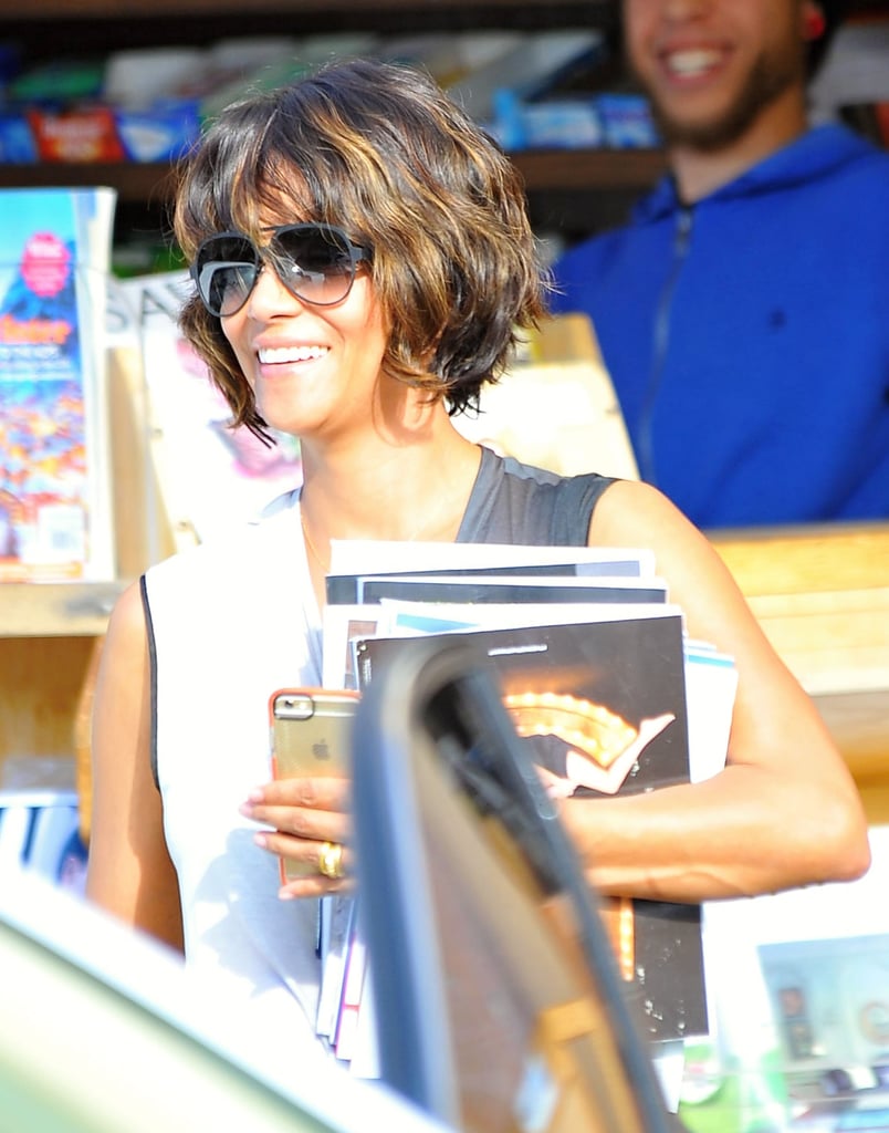 Halle Berry shopped for magazines in Malibu, CA, on Sunday.