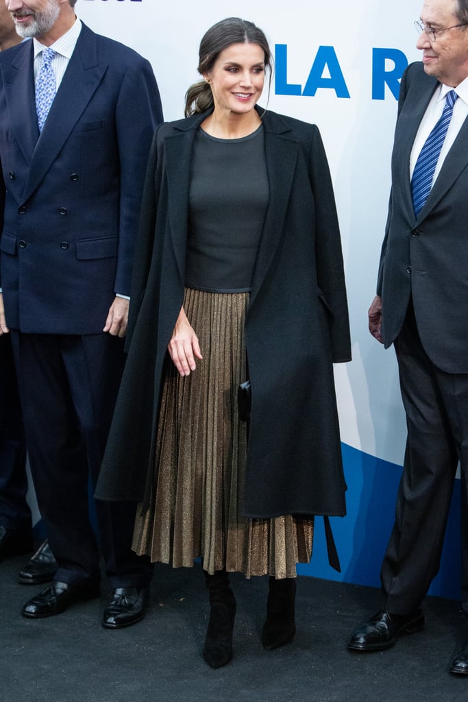 Queen Letizia's Pleated Midi Skirt November 2018