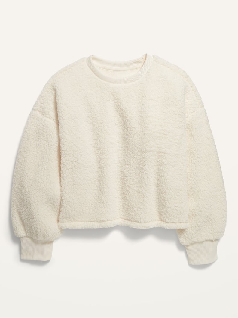 Slouchy Sherpa Cropped Pullover