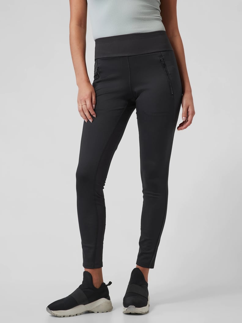 Athleta Reflective Be Free Leggings Black Medium Gray Athletic