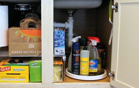 Use a lazy susan under your sink.