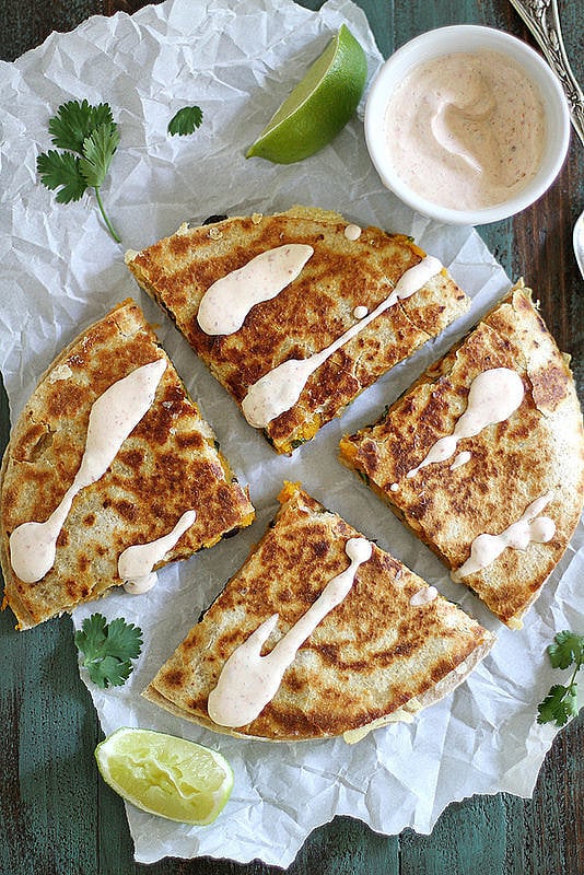 Butternut Squash and Black Bean Quesadillas