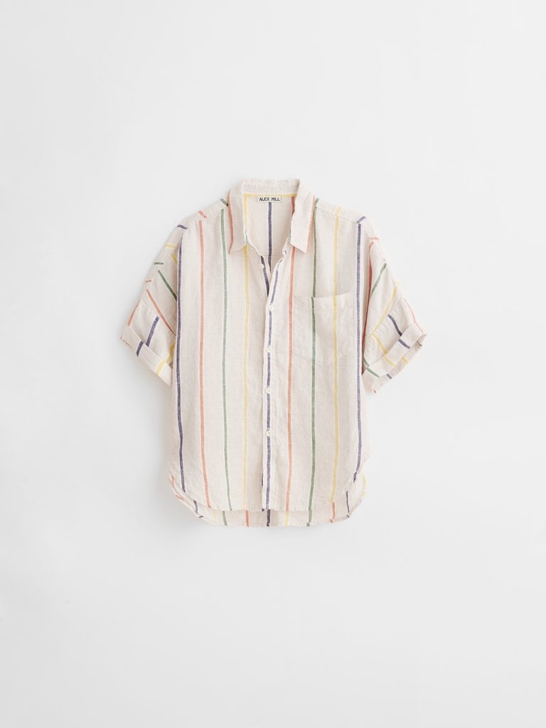 Charlie Shirt in Sugar Stripe Linen