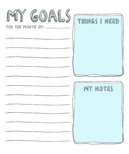 Printable Monthly Goal Planner Free Printable Goal Sheets POPSUGAR 