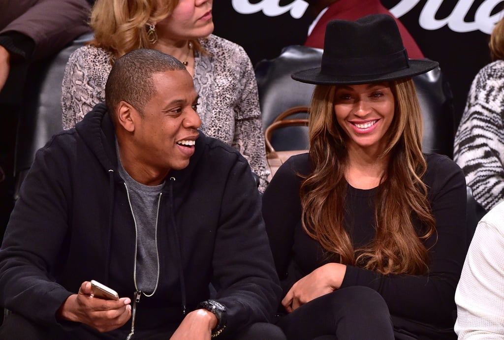 Beyonce and Jay Z at Brooklyn Nets Game 2015