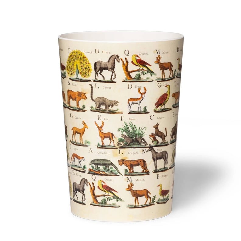 John Derian Animal-Print Melamine Wastebasket