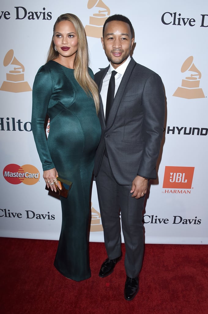 Chrissy Teigen and John Legend at Clive Davis Party 2016