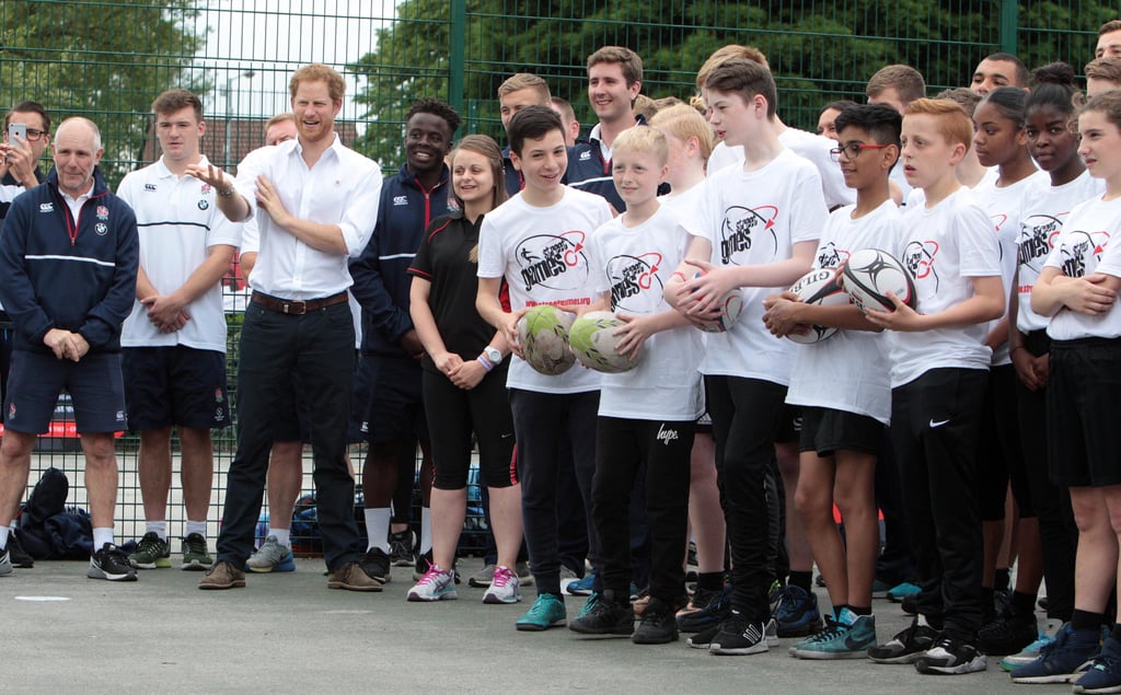 Prince Harry Visits RFU Community Rugby Programme June 2016