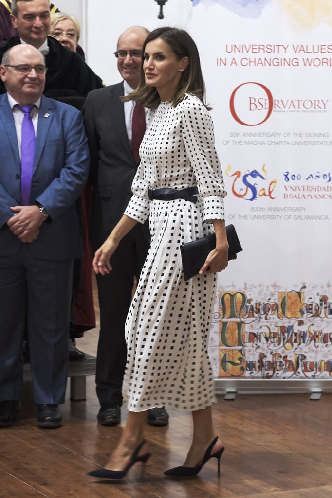 Queen Letizia's Massimo Dutti Midi Dress September 2018